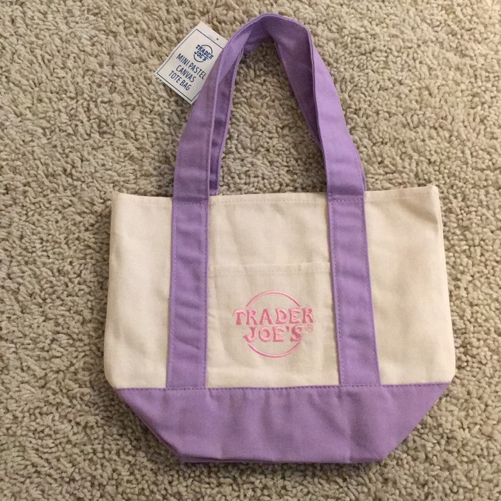 Trader Joe’s Mini Pastel Canvas Tote Bag - Picture 5 of 7